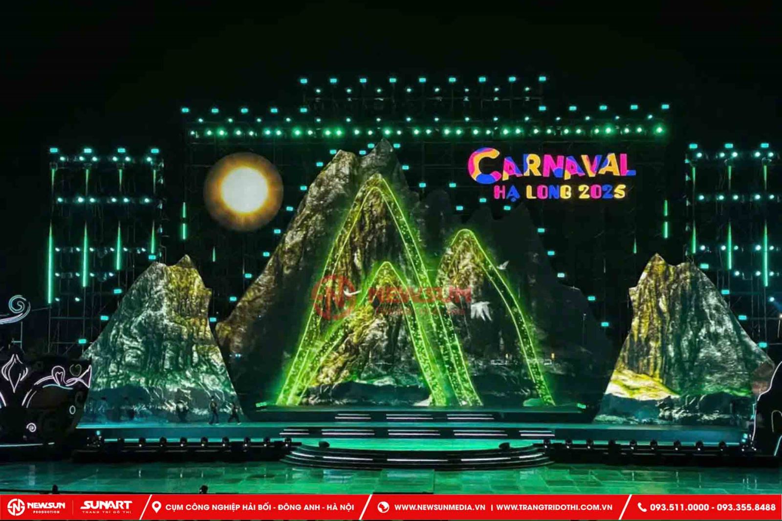 Thi công sự kiện sân khấu trên biển Carnaval 2025 tại Hạ Long, Quảng Ninh